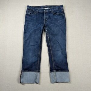 Banana Republic Jeans Womens 8 Modern Skinny Crop Cuffed USA Selvedge Distressed